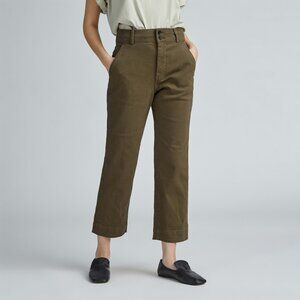 Everlane Women's Organic Straight-Leg Pant in Olive, Size 4